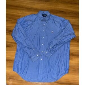 Mens Polo Ralph Lauren Yarmouth 100% Cotton Solid Minimalist Button Up Shirt
